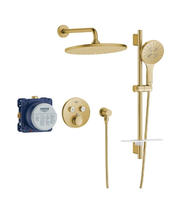 Grohe Brushed Gold thermostatic Shower Kit 103070GN00 2 Grohe Brushed Gold Smartcontrol Thermostatic Shower Kit 103070GN00