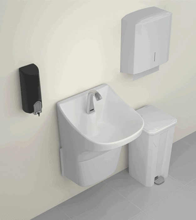 Contrac Hygienic Wall Mount Sink With Shroud 4610AFV 8 Hospital Sinks