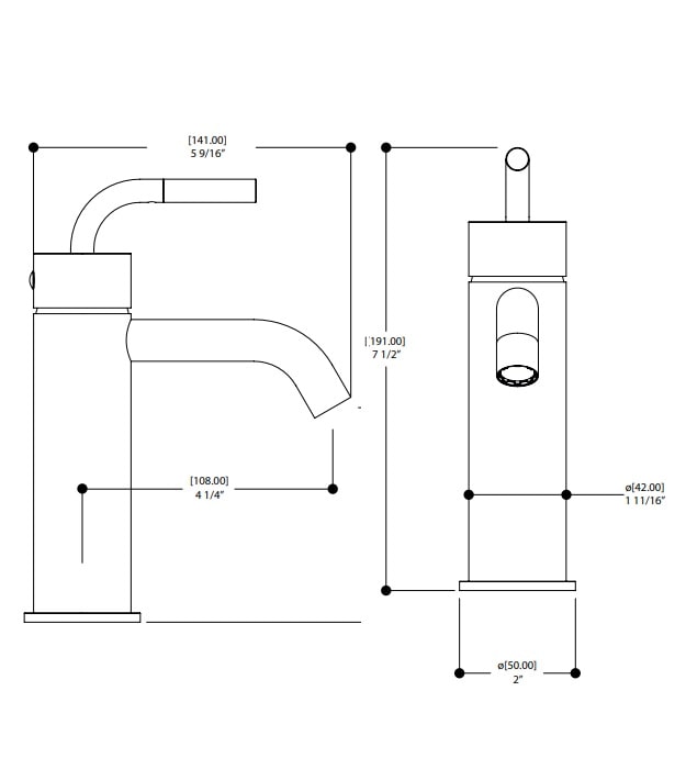Aquabrass MB2 Single Hole Lavatory Faucet MB214 8 Aquabrass MB2 Single Hole Lavatory Faucet MB214 - Image 3