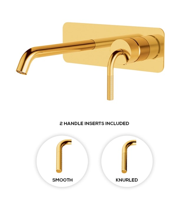 Aquabrass MB2 Wallmount Bathroom Faucet MB229 5 Aquabrass MB2 Wallmount Faucet Brushed Gold MB229