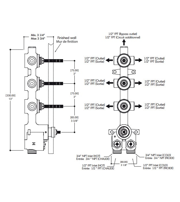 Aquabrass TIME Thermostatic Shower Kit 3-Way SR3351 9 Aquabrass TIME Thermostatic Shower Kit 3-Way SR3351 - Image 4