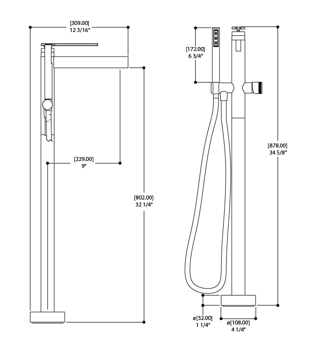 Aquabrass TIME Floormount Tub Filler 51N85 8 Aquabrass TIME Floormount Tub Filler 51N85 - Image 3