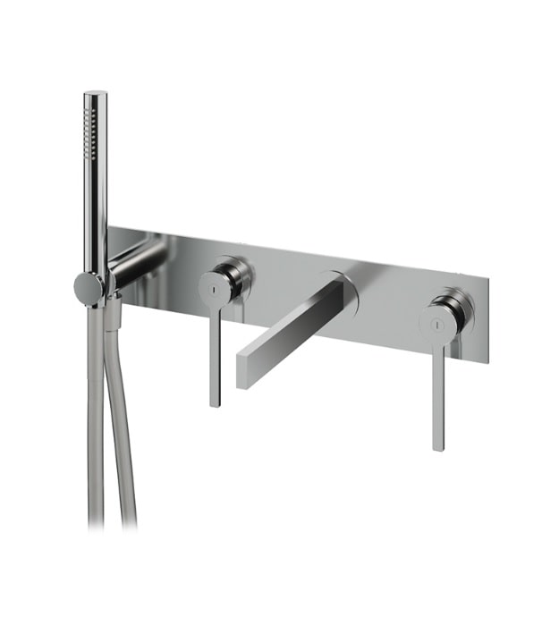 Aquabrass 51N04 TIME Wallmount Tub Filler 5 Aquabrass TIME Wall Mount Tub Filler Polished Chrome 51N04