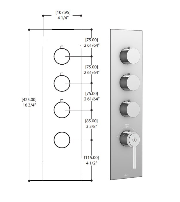 Aquabrass TIME Thermostatic Shower Kit 3-Way SR3351 8 Aquabrass TIME Thermostatic Shower Kit 3-Way SR3351 - Image 3
