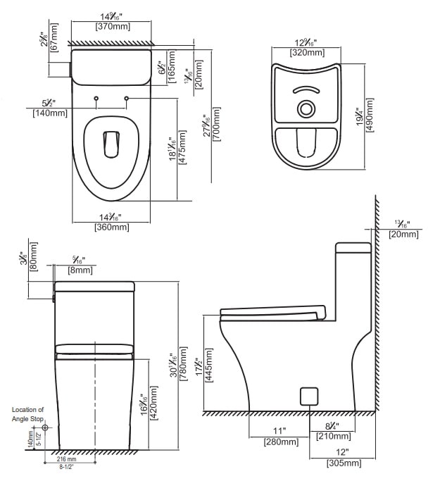 Fluid Citi Rimless Elongated One Piece Toilet FT240120W 8 Fluid Citi Rimless Elongated One Piece Toilet FT240120W - Image 3