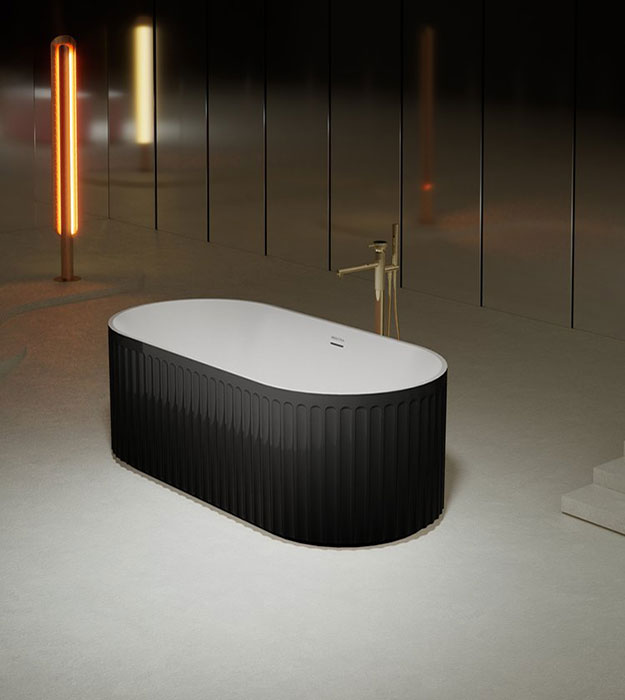 Bagno Italia Maestro- 59" / 67" Ombre Black Bathtub 8 Bagno Italia Maestro- 59" / 67" Ombre Black Bathtub