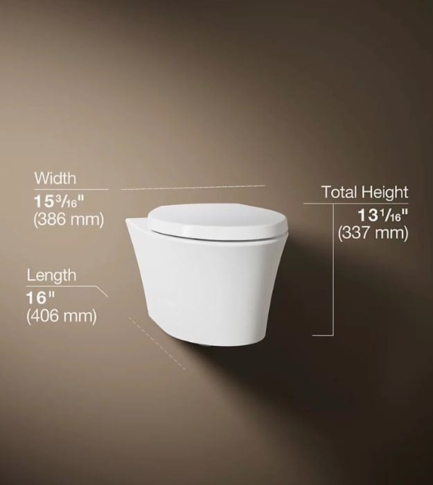 Kohler Veil K-31539-0 Wall-hung Compact Elongated Toilet 10 Kohler Veil K-31539-0 Wall-hung Compact Elongated Toilet - Image 5