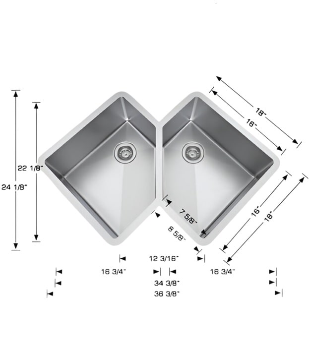 Bosco 203347U Plus Kitchen Corner Butterfly Sink 2 Bosco 203347U Plus Kitchen Corner Butterfly Sink