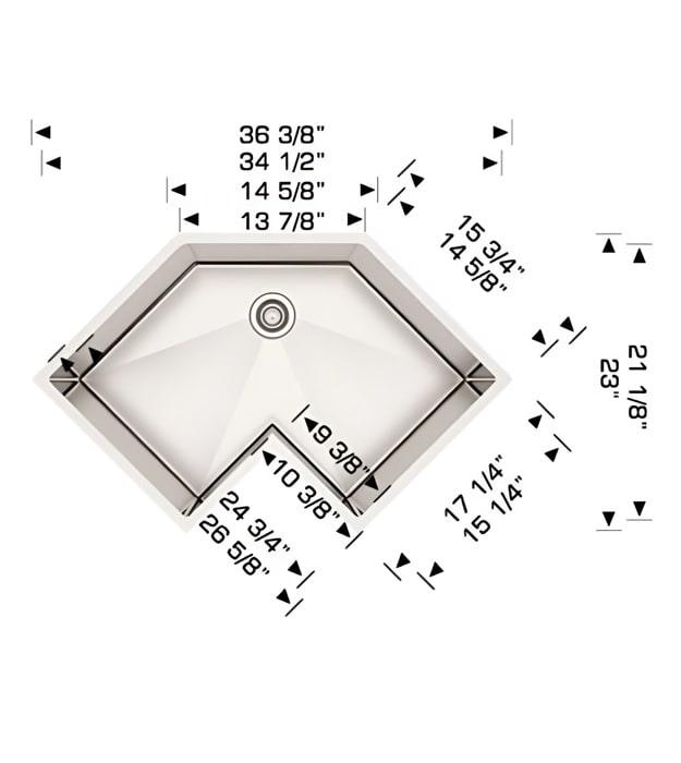 Bosco 203357 Plus Stainless Steel Corner Sink 11 Bosco 203357 Plus Stainless Steel Corner Sink