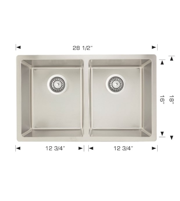 Bosco 207116 Standard Double bowl 28" Sink 11 Bosco 207116 Standard Double bowl 28" Sink