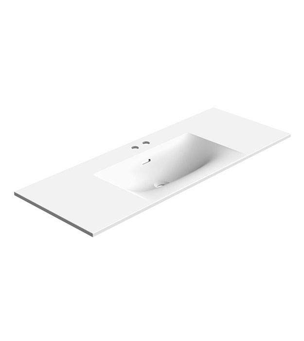 Stonetouch Neve Solid Surface Vanity Top 17 Stonetouch Neve Vanity Top white-48-2hole