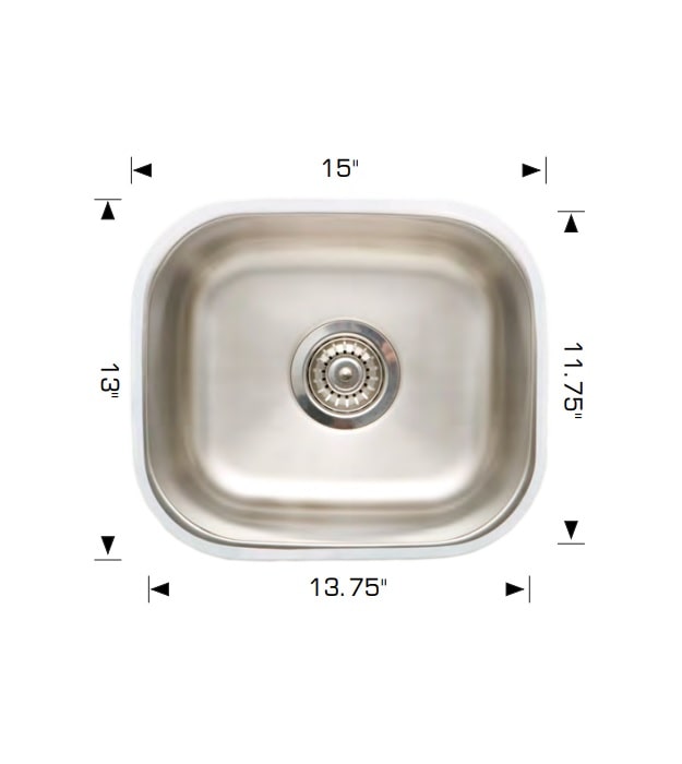 Bosco 207008 15" Steel Mini Bar Sink 5 Bosco 207008 15" Steel Mini Bar Sink