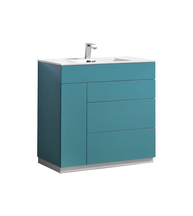 Milano 36″ Floor Mount Modern Bathroom Vanity KFM36 10 Milano 36″ Floor Mount Modern Bathroom Vanity - KFM36TG