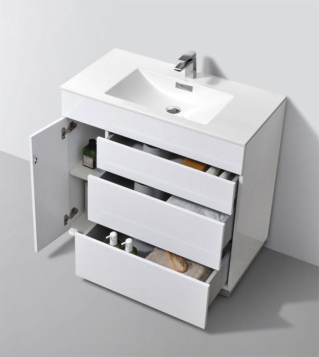 Milano 36″ Floor Mount Modern Bathroom Vanity KFM36 7 Milano 36″ Floor Mount Modern Bathroom Vanity - KFM36