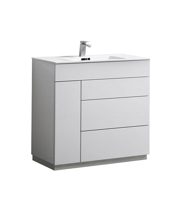 Milano 36″ Floor Mount Modern Bathroom Vanity KFM36 2 Milano 36″ Floor Mount Modern Bathroom Vanity - KFM36