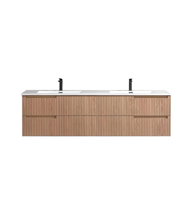 Fiore 72" Fluted Double Sink Vanity KSW72–Oakwood 6 Fiore 72" Fluted Double Sink Vanity KSW72–Oakwood