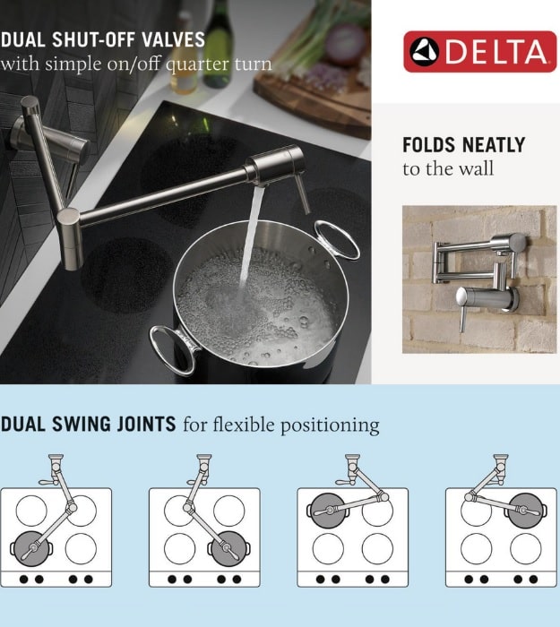 Delta 1165LF Contemporary Wall Mount Pot Filler 11 Delta 1165LF Contemporary Wall Mount Pot Filler - Image 6