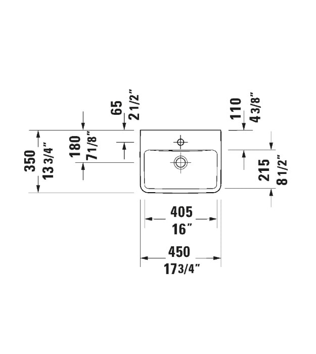 Duravit 074345 NO.1 Handrinse Wall Mounted Sink 8 Duravit 074345 NO.1 Handrinse Wall Mounted Sink - Image 3