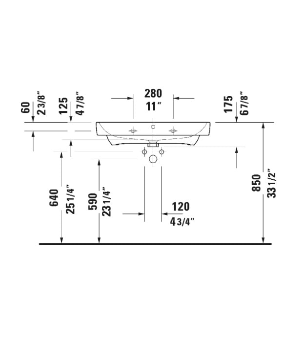 Duravit 237580 No.1 31" Wall Mounted Sink 10 Duravit 237580 No.1 31" Wall Mounted Sink - Image 5