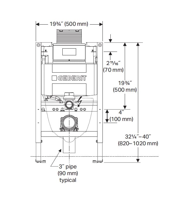 Geberit 111.018.00.2 Duofix Omega Toilet Carrier 7 Geberit 111.018.00.2 Duofix Omega Toilet Carrier - Image 2