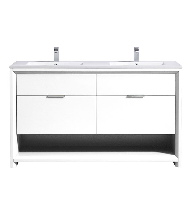 Nudo 60″ Double Sink Bathroom Vanity NUDO60 3 Nudo 60″ Double Sink Floor-Mount Modern Bathroom Vanity NUDO60