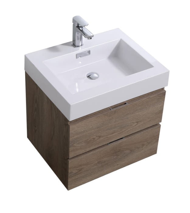 Kubebath Bliss BSL24 24" Wallmount Bathroom Vanity
