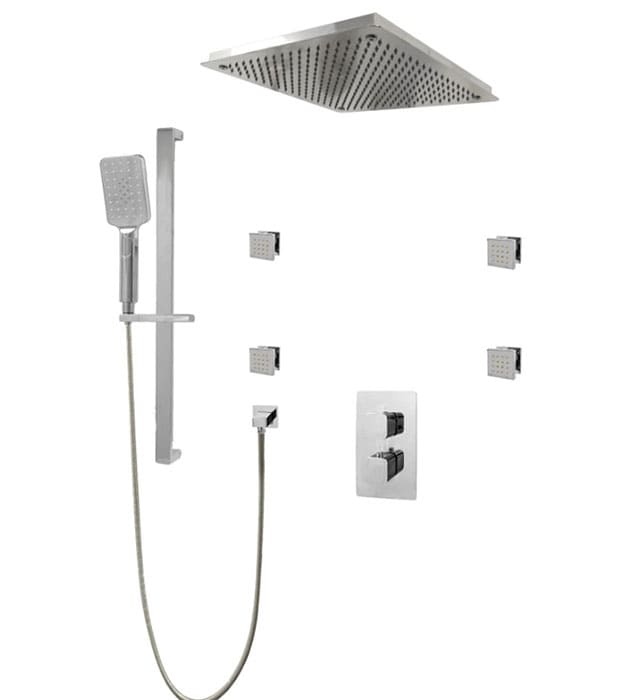 Kodaen Diamond F57123-FM16ASB4 3-Way Thermostatic Shower Kit 11 Kodaen Diamond 3-Way Thermostatic Shower System F57123-FM16ASB4