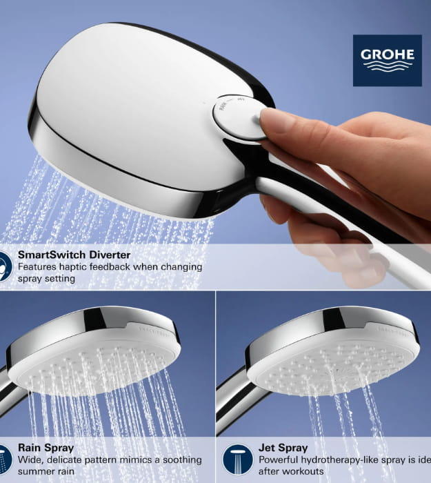Grohe 26783002 Tempesta Square 110 24" Shower Rail Set 8 Grohe 26783002 Tempesta Square 110 24" Shower Rail Set - Image 3