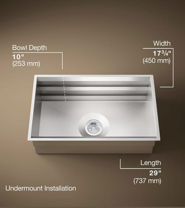 Kohler Prolific K-23651-NA 29'' Workstation Sink 10 Kohler Prolific K-23651-NA 29'' Workstation Sink - Image 5