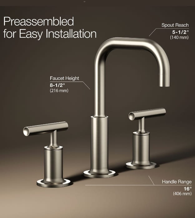 KOHLER Purist Widespread Bathroom Faucet K-14406-4 10 KOHLER Purist Widespread Bathroom Faucet K-14406-4 - Image 5