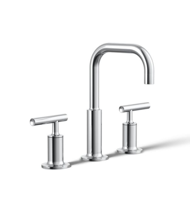 KOHLER Purist Widespread Bathroom Faucet K-14406-4 17 KOHLER Purist Widespread Bathroom Faucet K-14406-4