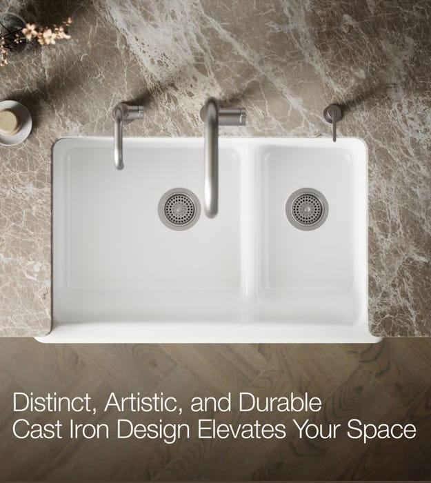 Kohler Whitehaven K-6426-0 35-1/2" Farmhouse Sink 8 Kohler Whitehaven K-6426-0 35-1/2" Farmhouse Sink - Image 3