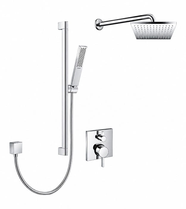 Hansgrohe SKH4 Ecostat Pressure Balance Shower Kit Square 4 Hansgrohe SKH4 Ecostat Pressure Balance Shower Kit Square Chrome