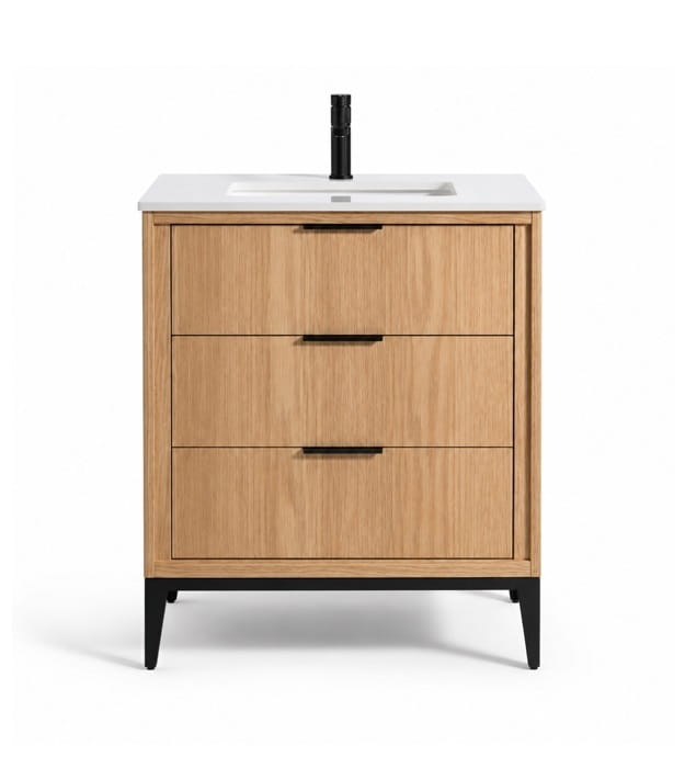 Kubebath Divani KD9930-OAKWOOD 30" Floormount Vanity 4 Kubebath Divani KD9930-OAKWOOD 30" Floormount Vanity
