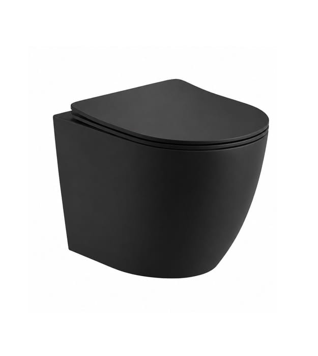 Kodaen WHT-BL001-MB Matte Black Wall-Hung Toilet 12 Kodaen WHT BL001 MB Matte Black Wall Hung Toilet With Seat