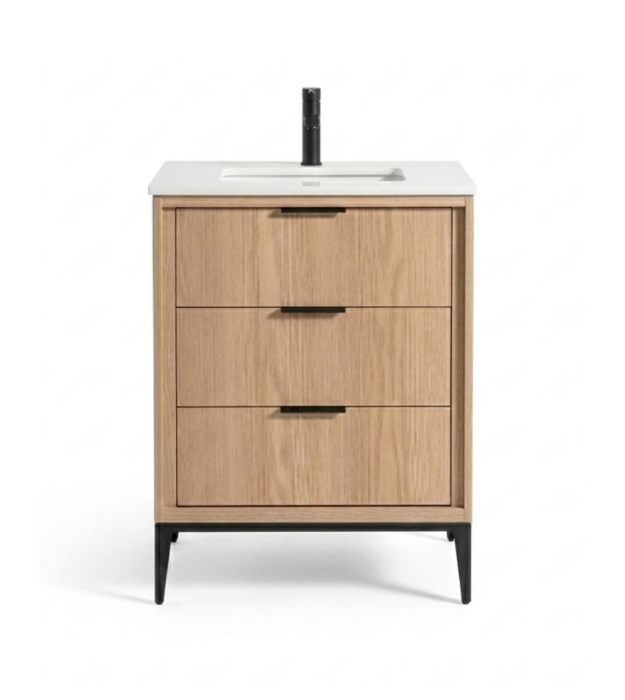Kubebath Divani 24" Floormount Vanity KD9924-OAKWOOD 5 Kubebath Divani 24" Floormount Vanity KD9924-OAKWOOD