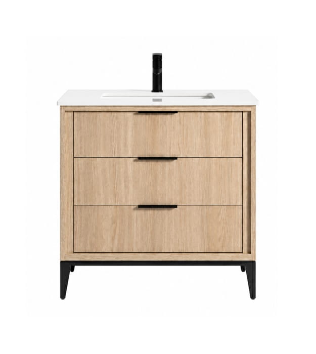 Kubebath Divani KD9936-OAKWOOD 36" Floormount Vanity