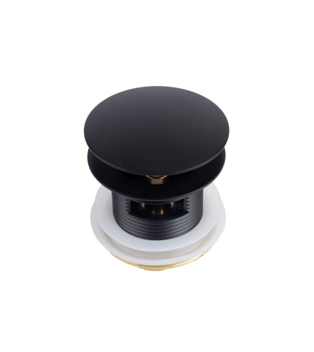 MAAX 10037678-340 Bathtub Pop-Up Metal Drain Matte Black
