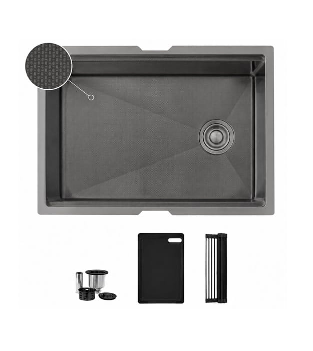 Stylish Onyxo27 S-727WNK 27" Graphite Workstation Sink 14 Stylish Onyxo27 S-727WNK 27" Graphite Workstation Sink