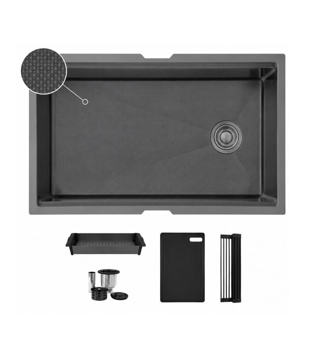 Stylish Onyxo33 S-733WNK 33" Graphite Workstation Sink