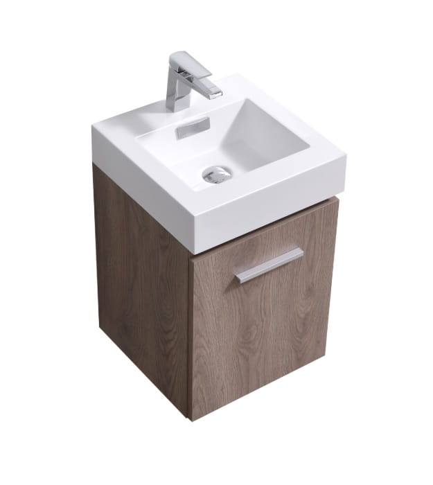 Kubebath Bliss 16" Wallmount Bathroom Vanity BSL16
