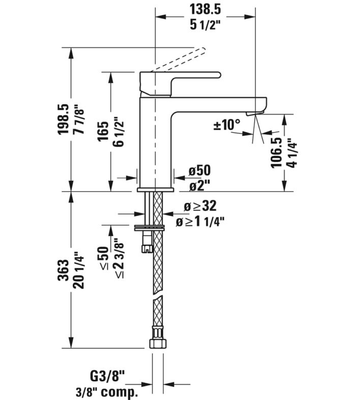 B.2 M Single handle Faucets G1 min