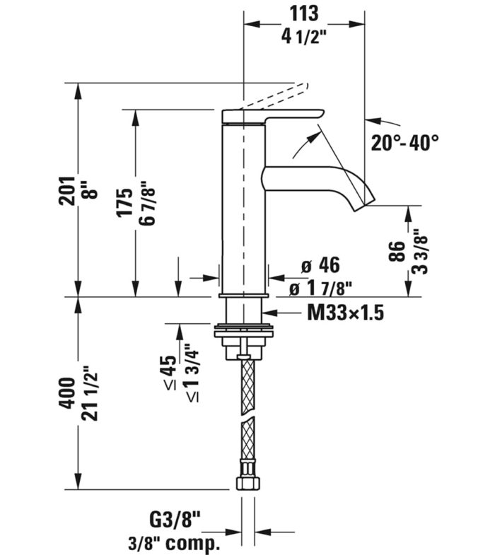 C.1 M single handle faucet G1 min
