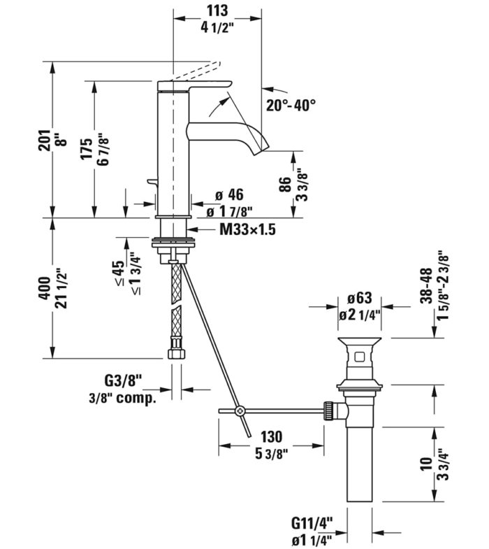 C.1 M single handle faucet G2 min