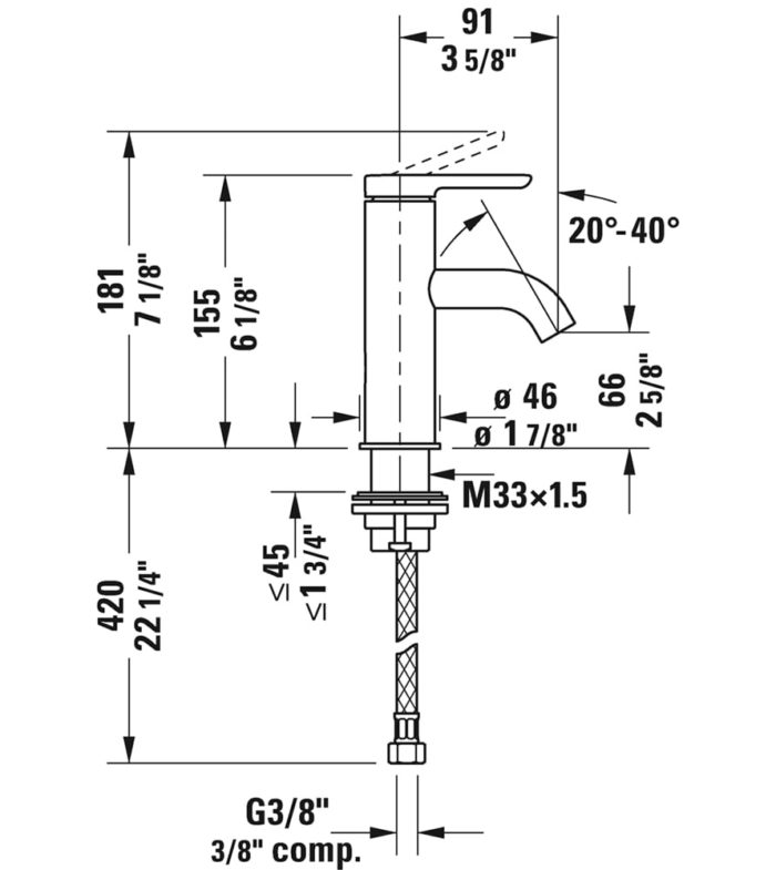 C.1 S single handle faucet G1 min
