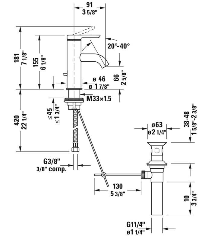 C.1 S single handle faucet G2 min