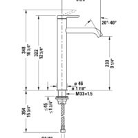 Duravit C.1 "XL" Single Handle Tall Bathroom Faucet - Image 3