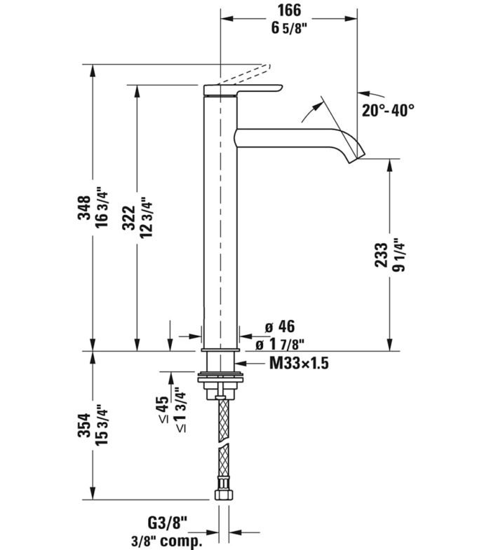C.1 XL single handle faucet G1 min