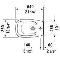 Duravit D-Code Deck-Mounted Bidet 22381000002 - Image 2