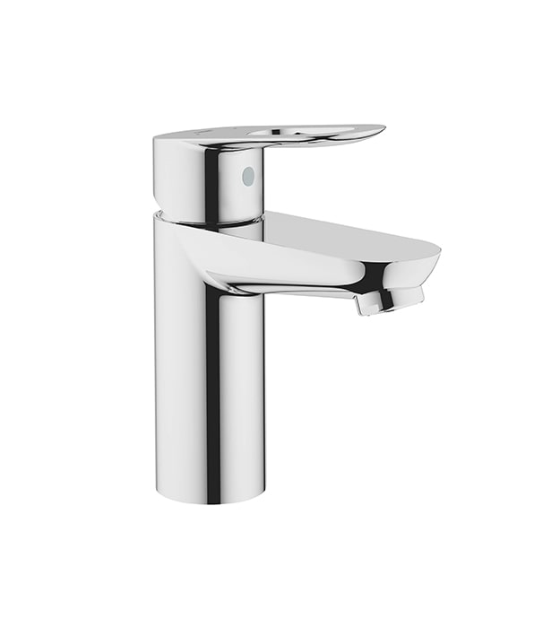 Grohe Bauloop single handle slanted faucet less drain min
